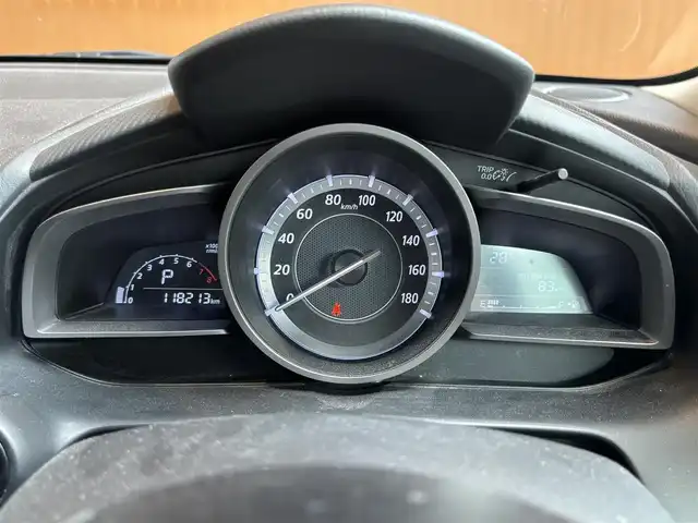 マツダ デミオ 13S 宮城県 2015(平27)年 11.9万km ディープクリスタルブルーマイカ 純正SDナビ/フルセグTV/CD/DVD/USB/BT/ステアリングスイッチ/電動格納ミラー/社外15インチAW積み込み/保証書/取説/スペアキー
