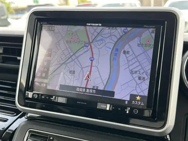 スズキ スペーシア カスタム HYBRID XS 福岡県 2018(平30)年 5.9万km ブルーイッシュブラックパール3 ・純正8インチナビ（フルセグ/DVD/Bluetooth）/・両側パワースライドドア/・バックカメラ/・ETC/・ドライブレコーダー（前後）/・横滑り防止装置/・衝突被害軽減システム/・レーンキープアシスト/・コーナーセンサー/・D席シートヒーター/・電動格納ミラー/・LEDヘッドライト/・純正ドアバイザー/・純正サンシェード/・純正アルミホイール