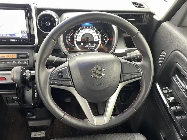 スズキ スペーシア カスタム HYBRID XS 熊本県 2018(平30)年 5.9万km ブルーイッシュブラックパール3 ・社外8インチナビAVIC-RL901ZS（フルセグ/CD/DVD/Bluetooth）/・両側パワースライドドア/・バックカメラ/・ビルトインETC/・ドライブレコーダー（前後）/・横滑り防止装置/・衝突被害軽減システム/・レーンキープアシスト/・アイドリングストップ/・後ろのみクリアランスソナー/・D席シートヒーター/・電動格納ミラー/・純正ドアバイザー/・純正サンシェード/・純正フロアマット/・純正１５インチAW/・オートライト/・LEDヘッドライト/・フォグランプ/・スマートキー/・プッシュスタート/・スペアキー1本/・保証書/・取扱説明書