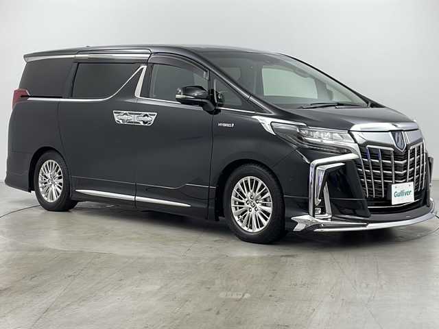 トヨタ アルファードハイブリット SR Cパッケージ 道央・札幌 2021(令3)年 1.6万km ブラック ・４WD/・モデリスタエアロ(F.R.S)/・JBLサウンド/・純正ナビ(TV&CD&DVD&BT&Miracost)/・純正フリップダウンモニター/・トヨタセーフティセンス/・クルーズコントロール/・パーキングアシスト/・両側パワースライドドア/・全方位カメラ/・社外ドラレコ(前後)/・パワーバックドア/・D/N2列目パワーシート/・エアシートDN席/・ハンドルヒーター/・D/Nシートヒーター/・AC100V/・デジタルインナーミラー/・LEDヘッドライト三眼/・LEDフォグライト/・オートマチックハイビーム/・ETC2.0ビルトイン/・プッシュスタート/・スマートキー