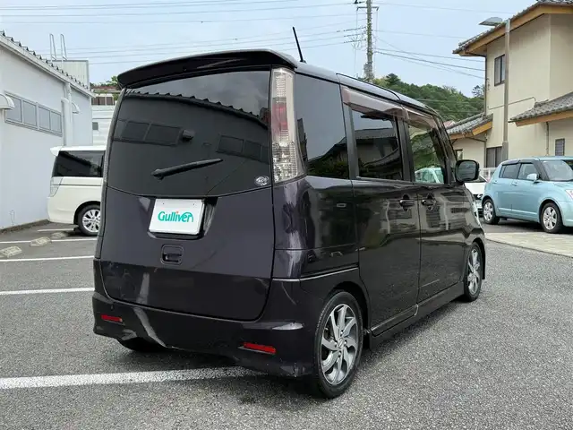 日産 ルークス ハイウェイスター ターボ 静岡県 2012(平24)年 7.3万km ミステリアスバイオレットパール 走行72959キロ（登録時）/車検令和7年10月25日まで/両側パワースライドドア/カロッツェリア5.8型DVDオーディオ/USB入力/バックカメラ/スマートキー×2/プッシュスタート/ウィンカーミラー/HIDヘッドライト/フォグランプ/外フロントグリル/リヤスポイラー/純正14インチアルミ/純正ドアバイザー/純正フロアマット/オートエアコン/新車時保証書
