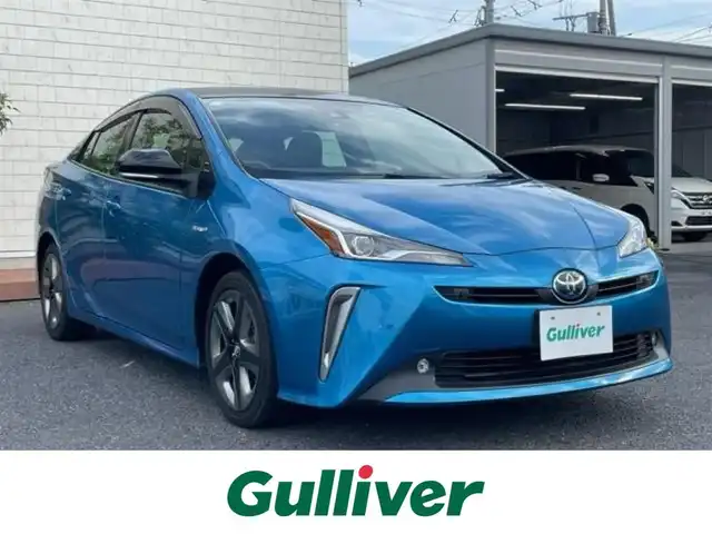 トヨタ プリウス S ツーリングセレクション 茨城県 2019(令1)年 8.1万km ブルーM 純正ナビ　/-BT/フルセグTV/AM/FM/クルーズコントロール　/D席N席シートヒーター　/バックカメラ　/ＥＴＣ　/コーナーセンサー前後　/ＬＥＤライト　/オートマチックハイビーム　/オートライト　/オールオートパワーウィンドウ/衝突軽減システム　　/純正１７インチアルミホイール