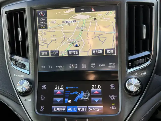 トヨタ クラウン ハイブリッド アスリートSJ-フロンティアLTD 福岡県 2018(平30)年 8.3万km プレシャスシルバー ワンオーナー/セーフティセンス/純正エアロ（F/R)/メーカーナビ/（BT/フルセグ/AM/FM/SD/SDREC/DISC)/Bカメラ/レーダークルーズコントロール/LEDヘッドライト/オートライト/ハーフレザーシート/DN席パワーシート/DN席シートヒーター/ステアリングヒーター/ステアリングスイッチ/チルトステアリング/純正17インチAW/ドライブレコーダー/USB入力端子/ISOFIX/横滑り防止装置/コーナーセンサー/レーンキープアシスト/盗難防止装置/衝突被害軽減システム/スマートキー/ETC/保証書