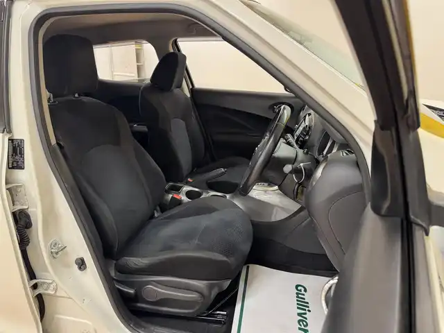 日産 ジューク 15RX 群馬県 2014(平26)年 6.5万km ブリリアントホワイトパール 純正ナビ/　フルセグ/BT/CD/DVD/アラウンドビューモニター/プッシュスタート/スマートキー/前後ドライブレコーダー/ETC/アイドリングストップ/オートライト/純正フロアマット/フォグランプ