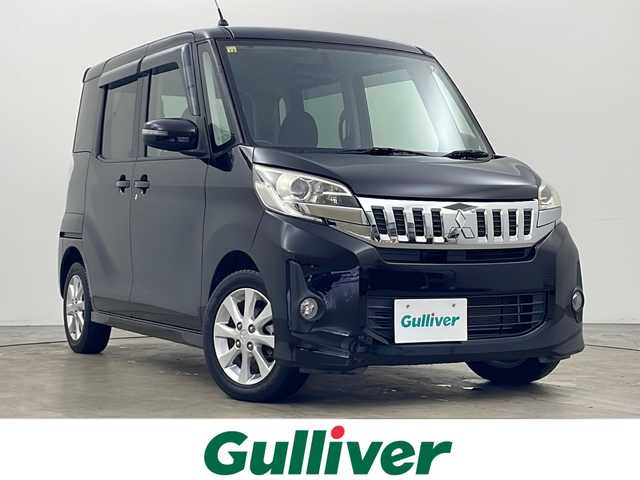 三菱 ｅＫスペース カスタムG 秋田県 2014(平26)年 6.6万km アメジストブラック 4WD/KENWOODメモリナビ　/　　CD/DVD/BT/フルセグTV/バックカメラ　/両側パワースライドドア　/HIDヘッドライト　/フォグランプ　/シートヒーター　/純正14インチアルミホイール　/アイドリングストップ　/横滑り防止装置　/リアサンシェード/オートエアコン/スマートキー