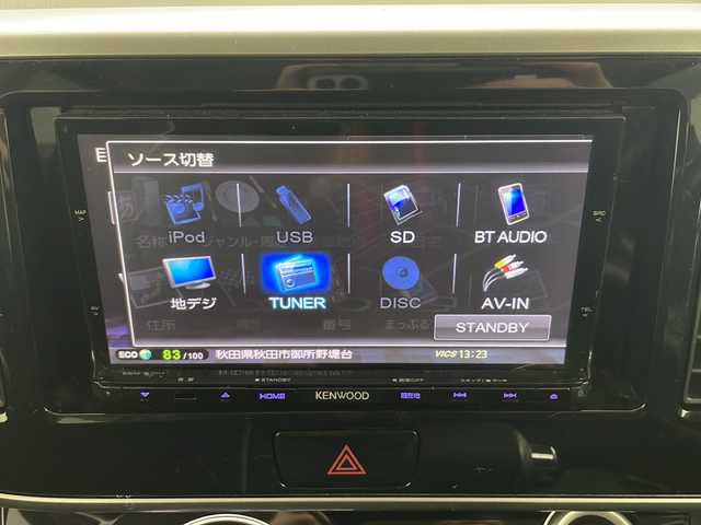 三菱 ｅＫスペース カスタムG 秋田県 2014(平26)年 6.6万km アメジストブラック 4WD/KENWOODメモリナビ　/　　CD/DVD/BT/フルセグTV/バックカメラ　/両側パワースライドドア　/HIDヘッドライト　/フォグランプ　/シートヒーター　/純正14インチアルミホイール　/アイドリングストップ　/横滑り防止装置　/リアサンシェード/オートエアコン/スマートキー