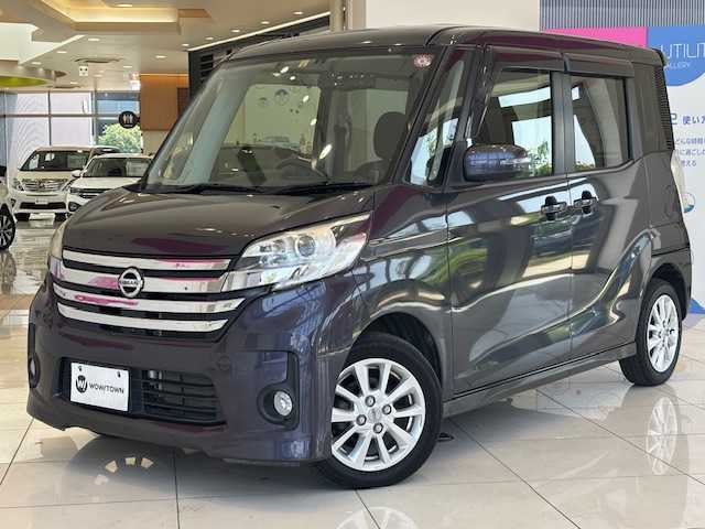 日産 デイズ ルークス ハイウェイスターX 埼玉県 2014(平26)年 5.9万km プレミアムパープルP 純正ナビ/　　CD/BT/フルセグTV/アラウンドビューモニター/片側パワースライドドア/HIDヘッドライト/純正14インチAW/アイドリングストップ/プッシュスタート/ETC/禁煙車