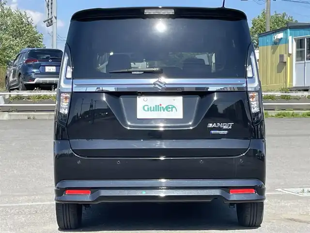 スズキ ソリオ バンディット HV MV 道央・札幌 2024(令6)年 2.1万km スーパーブラックパール ４WD/社外メモリーナビ/AM/FM/BT/デュアルカメラブレーキサポート/横滑り防止装置/レーダークルーズコントロール/レーンキープアシスト/リヤパーキングセンサー/バックカメラ/ETC/ドライブレコーダー/アイドリングストップ/HUD/両側パワースライドドア/前席シートヒーター/革巻きステアリング/ステアリングリモコン/プッシュスタート/スマートキー/LEDヘッドライト/オートライト/オートハイビーム/フォグランプ/電動格納ミラー/ヒーテッドドアミラー/ウィンカーミラー/フロアマット/スペアキー/レンタカー登録