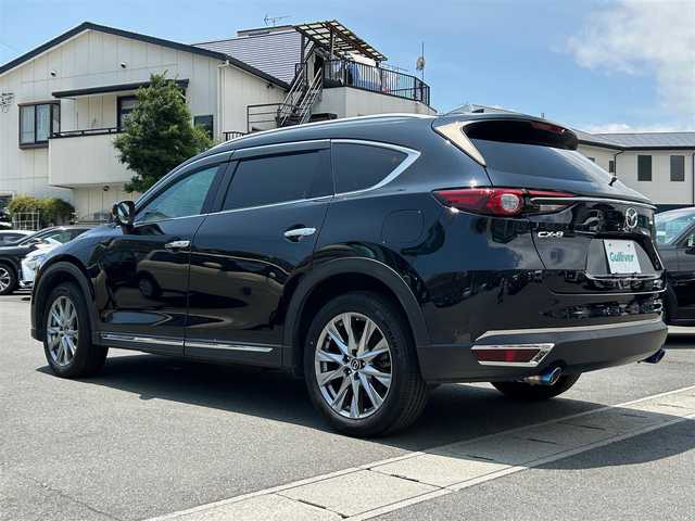 マツダ ＣＸ－８ XD Lパッケージ 静岡県 2018(平30)年 3.4万km ジェットブラックマイカ エンジンスタートボタン/パワーステアリング/パワーウィンドウ/取扱説明書/アイドリングスストップ/スマートキー/ダブルオートエアコン/クルーズコントロール/全方位カメラ/USB入力端子/純正ETC/純正SDナビ（ワンセグTV、BT接続、CDチェンジャー、AUX)/三列シート/電動リアゲート/前後ドライブレコーダー/純正フロアマット/D+N席パワーシート/シートヒーター（２列目まで）/レザーシート/純正フロアマット/ルーフレール/純正アルミホイール/ABS/横滑り防止装置/前後コーナーセンサー/レーンキープアシスト/オートライト/オートマチックハイビーム/LEDヘッドライト/ダブルエアバッグ/衝突軽減システム/ステアリングヒーター/デジタルインナーミラー/エンジンスターター