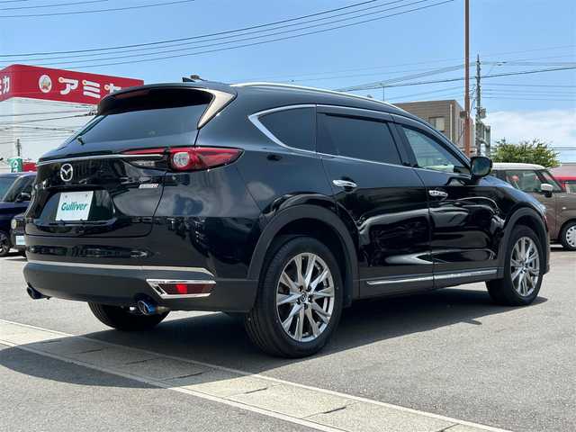 マツダ ＣＸ－８ XD Lパッケージ 静岡県 2018(平30)年 3.4万km ジェットブラックマイカ エンジンスタートボタン/パワーステアリング/パワーウィンドウ/取扱説明書/アイドリングスストップ/スマートキー/ダブルオートエアコン/クルーズコントロール/全方位カメラ/USB入力端子/純正ETC/純正SDナビ（ワンセグTV、BT接続、CDチェンジャー、AUX)/三列シート/電動リアゲート/前後ドライブレコーダー/純正フロアマット/D+N席パワーシート/シートヒーター（２列目まで）/レザーシート/純正フロアマット/ルーフレール/純正アルミホイール/ABS/横滑り防止装置/前後コーナーセンサー/レーンキープアシスト/オートライト/オートマチックハイビーム/LEDヘッドライト/ダブルエアバッグ/衝突軽減システム/ステアリングヒーター/デジタルインナーミラー/エンジンスターター