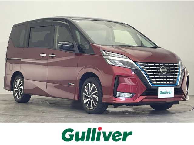 日産 セレナ e－パワー ハイウェイスター V 滋賀県 2021(令3)年 6.7万km マルーンレッド 2トーン 純正10インチナビ/・フルセグTV/Bluetooth/CD/DVD/アラウンドビューモニター/純正フリップダウンモニター/プロパイロット/BSM/インテリジェントルームミラー/両側自動スライドドア/LEDヘッドライト/電動パーキング/オートホールド/前後ドライブレコーダー/プッシュスタート/ETC