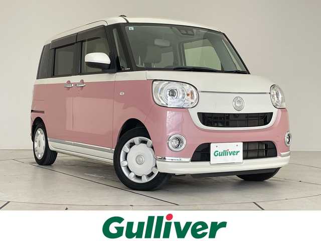 ダイハツ ムーヴ キャンバス G メイクアップ VS SAⅢ 愛知県 2021(令3)年 6.2万km パールホワイトⅢ/ブルーミングピンクメタリック 純正ナビ/全方位カメラ/両側パワースライドドア/シートヒーター/バックカメラ/コーナーセンサー/ＥＴＣ/LEDヘッドライト/レーンキープアシスト/ドライブレコーダー/ステアリングスイッチ/Bluetooth/フルセグ/衝突軽減システム/スマートキー/プッシュスタート