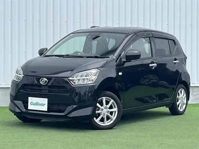 ダイハツ ミラ イース G SAⅢ 香川県 2017(平29)年 4.5万km ブラックマイカメタリック 登録時走行距離 44744km/社外オーディオ/→AM/FM/フルセグTV/バックカメラ/前後ドライブレコーダー/ETC/前席シートヒーター/LEDオートライト/オートハイビーム/アイドリングストップ/クリアランスソナー/プッシュスタート/スマートキー/スペアキー