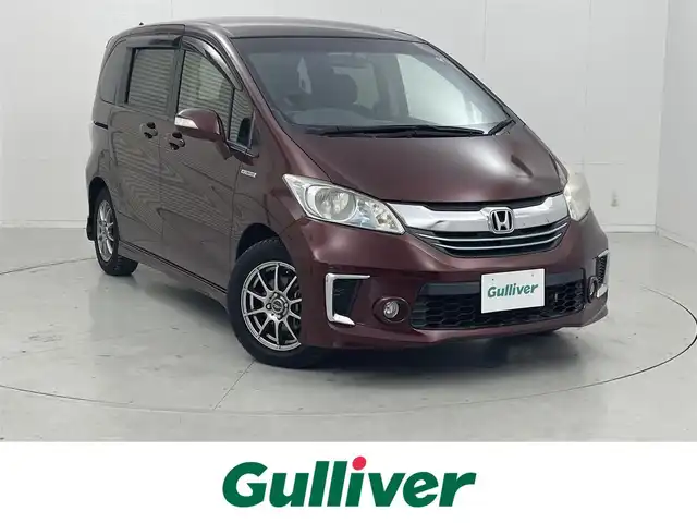 ホンダ フリード ハイブリット ジャストセレクション 茨城県 2014(平26)年 4万km プレミアムディープロッソパール 純正8型ナビ/ワンセグ/クルーズコントロール/両側電動スライドドア/ETC/ドラレコ/社外15インチAW/LEDヘッドライト/スマートキー