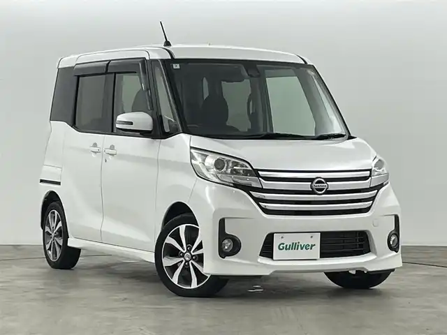 日産 デイズ ルークス HWS X Vセレクション 福島県 2016(平28)年 5.1万km ホワイトパール エマージェンシーブレーキ　/純正メモリナビゲーション　/【AM/FM/CD/Bluetooth/フルセグ】/型式:MJ116D-W/ＥＴＣ　/全方位カメラ　/両側パワースライドドア/革巻きステアリング　/プッシュスタート　/・スマートキー　/・スペアキー/ＨＩＤライト　/・フォグライト　/純正フロアマット/・保証書