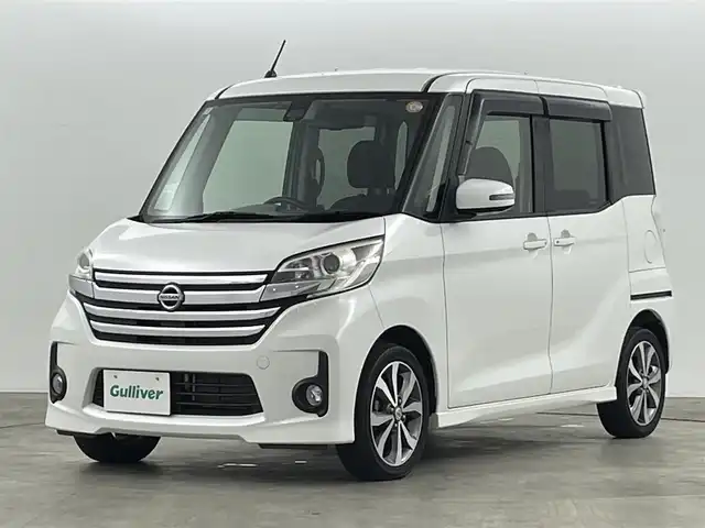 日産 デイズ ルークス HWS X Vセレクション 福島県 2016(平28)年 5.1万km ホワイトパール エマージェンシーブレーキ　/純正メモリナビゲーション　/【AM/FM/CD/Bluetooth/フルセグ】/型式:MJ116D-W/ＥＴＣ　/全方位カメラ　/両側パワースライドドア/革巻きステアリング　/プッシュスタート　/・スマートキー　/・スペアキー/ＨＩＤライト　/・フォグライト　/純正フロアマット/・保証書