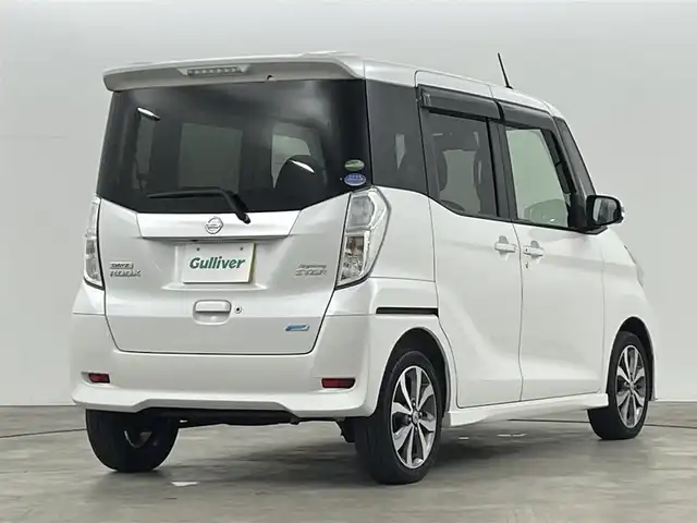 日産 デイズ ルークス HWS X Vセレクション 福島県 2016(平28)年 5.1万km ホワイトパール エマージェンシーブレーキ　/純正メモリナビゲーション　/【AM/FM/CD/Bluetooth/フルセグ】/型式:MJ116D-W/ＥＴＣ　/全方位カメラ　/両側パワースライドドア/革巻きステアリング　/プッシュスタート　/・スマートキー　/・スペアキー/ＨＩＤライト　/・フォグライト　/純正フロアマット/・保証書