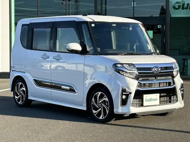 ダイハツ タント カスタム RS スタイルセレクション 鹿児島県 2022(令4)年 3.8万km シャイニングホワイトパール スマートアシスト/-衝突回避支援ブレーキ/-車線逸脱警報/‐レーンキープアシスト/Panasonicナビ　CN-HE01WD/(フルセグTV/Bluetooth/CD/DVD)/全方位カメラ/両側パワースライドドア/レーダークルーズコントロール/前後ドライブレコーダー/LEDヘッドライト/ハーフレザーシート/シートヒーター/純正15インチアルミホイール/スマートキー/ETC