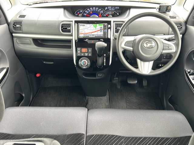 ダイハツ タント カスタム X 福岡県 2019(平31)年 1.2万km ブラックマイカメタリック 純正7インチナビ(AM/FM/CD/DVD/BT/フルセグTV)/Yupiteru　GPS＆レーダー探知機S310i/ETC/運転席シートヒーター/両側パワースライドドア/電動格納ミラー/トラクションコントロール/アイドリングストップ/プッシュスタート/オートライト/社外14インチアルミホイール