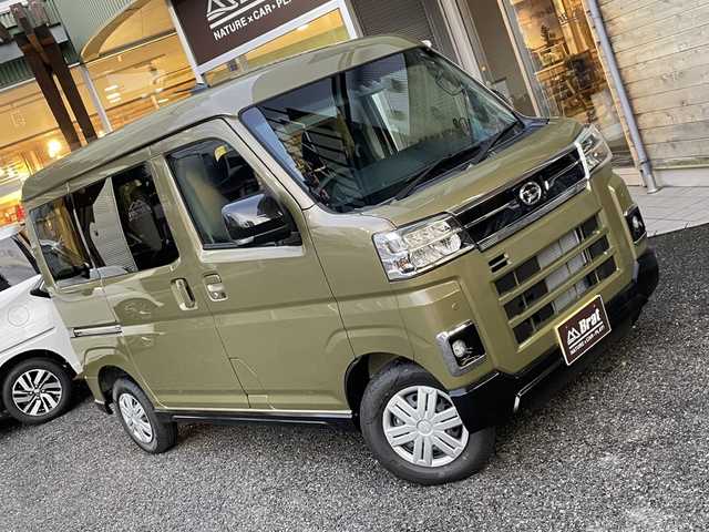 ダイハツ アトレー バン RS 福島県 2024(令6)年 0.1千km 緑 ターボ車/４ＷＤ/ＬＥＤヘッドライト/オートライト/両側パワースライドドア/ＵＳＢ端子/スマートキー/オートマチックハイビーム/レーダークルーズコントロール/衝突軽減ブレーキ/コーナーセンサー/アイドリングストップ