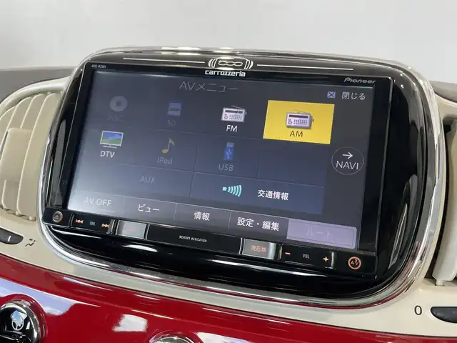 フィアット ５００ 1．2 ポップ 静岡県 2017(平29)年 2.9万km 赤 社外メモリナビ/・Bluetooth/・CD/DVD/ETC/前後ドライブレコーダー/純正フロアマット