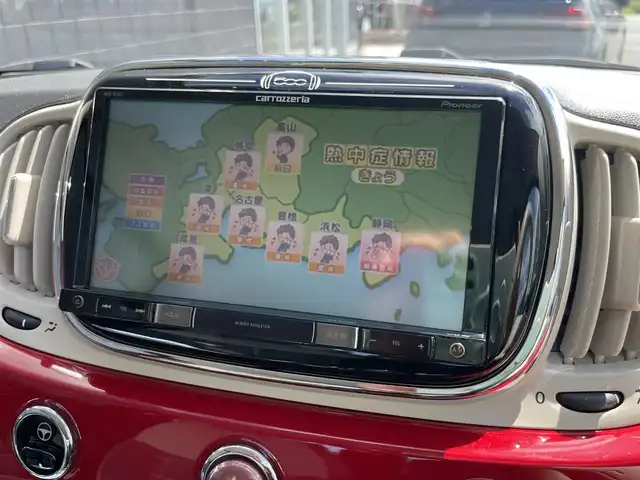フィアット ５００ 1．2 ポップ 静岡県 2017(平29)年 2.9万km 赤 社外メモリナビ/・Bluetooth/・CD/DVD/ETC/前後ドライブレコーダー/純正フロアマット
