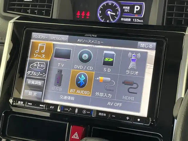 ダイハツ トール カスタムG ターボ SAⅢ 埼玉県 2018(平30)年 4.1万km パールホワイトⅢ スマートアシスト３　ＡＬＰＩＮＥ９インチナビ　パノラマモニター　ＥＴＣ　ドライブレコーダー　クルーズコントロール　両側パワースライドドア　スマートキー　オートハイビーム　ＬＥＤヘッドライト　地デジTV