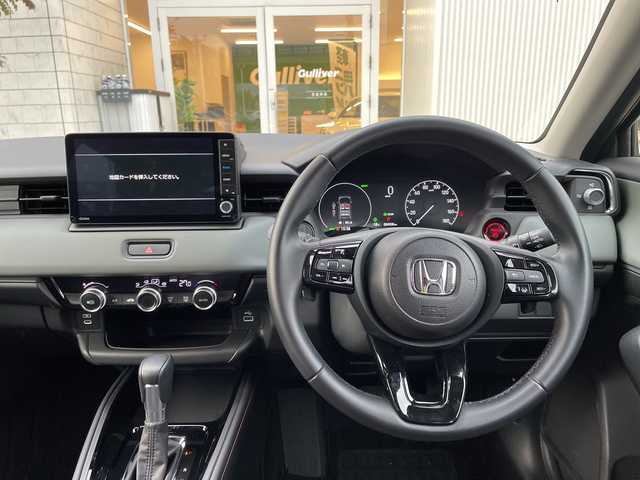 ホンダ ヴェゼル ハイブリッド e:HEV X HuNTパッケージ 石川県 2024(令6)年 0.5万km 緑 純正９型ナビ　フルセグＴＶ　バックカメラ　ＬＥＤヘッドライト　スマートキー　プッシュスタート　ホンダセンシング　レーダークルーズ　純正アルミ　ルーフレール　パドルシフト　保証書