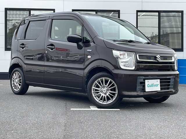 スズキ ワゴンＲ HYBRID FX 山口県 2017(平29)年 7.2万km アーバンブラウンパールメタリック オーディオソース/　FM/AM/CD/AUX/スペアキー/アイドリングストップ/電動格納ミラー/ヘッドライトレベライザー/シートヒーター【D席のみ】/フロアマット/社外14インチアルミホイール/横滑り防止装備/盗難防止装置/ドアバイザー/オートエアコン/社外アルミホイール