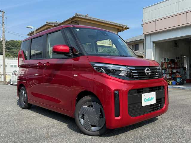 日産 ルークス S 大分県 2025(令7)年 0.1万km スパークリングレッドM 先進安全装備/・インテリジェントエマージェンシーブレーキ/・踏み間違い衝突防止アシスト/・車線逸脱防止支援システム/・前方衝突予測警報/・ふらつき警報/・標識検知機能/純正9型ナビ・フルセグTV/バックビューモニター/（ディスプレイ付ルームミラー）/ETC2.0/Bluetoothオーディオ/LEDヘッドライト/キーレスキー/スペアキー/スライドドアオートクローザー/　（助手席側）/フロントコーナーセンサー/バックソナー/純正フロアマット/電動格納ミラー/車両取説+ナビ取説