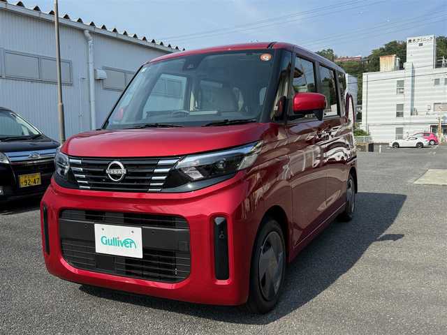 日産 ルークス S 大分県 2025(令7)年 0.1万km スパークリングレッドM 先進安全装備/・インテリジェントエマージェンシーブレーキ/・踏み間違い衝突防止アシスト/・車線逸脱防止支援システム/・前方衝突予測警報/・ふらつき警報/・標識検知機能/純正9型ナビ・フルセグTV/バックビューモニター/（ディスプレイ付ルームミラー）/ETC2.0/Bluetoothオーディオ/LEDヘッドライト/キーレスキー/スペアキー/スライドドアオートクローザー/　（助手席側）/フロントコーナーセンサー/バックソナー/純正フロアマット/電動格納ミラー/車両取説+ナビ取説