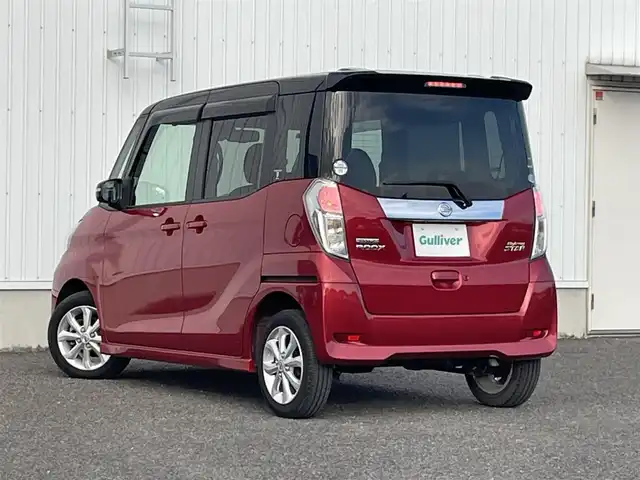 日産 デイズ ルークス ハイウェイスター Xターボ 熊本県 2018(平30)年 2.5万km スパークリングレッド/ブラック 純正ナビ　BT/USB/CD/DVD/AM/FM/・フルセグ/バックカメラ/・全方位カメラ/前方ドラレコ/ETC/革巻きステアリング/・ステアリングリモコン/片側パワースライドドア/後席サーキュレーター/純正フロアマット/純正ドアバイザー/純正AW/ロールサンシェード/電動格納ミラー/・ミラーウィンカー/LEDヘッドライト/・フォグライト/スマートキー/プッシュスタート