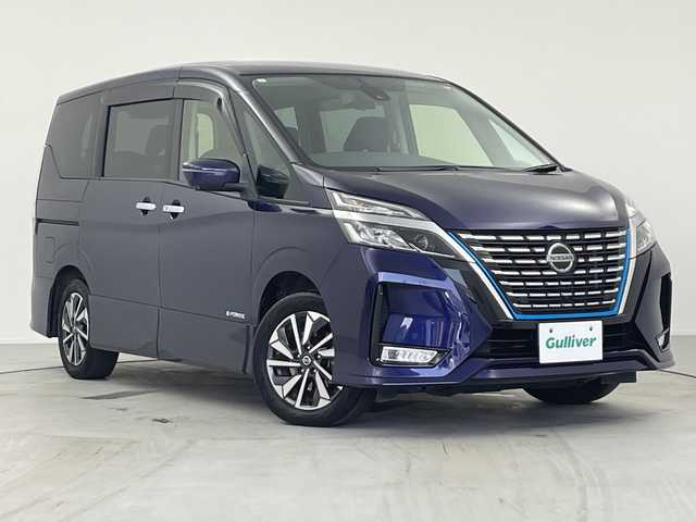 日産 セレナ e－パワー ハイウェイスター V 愛知県 2021(令3)年 5.9万km アズライトブルー 純正ナビ(MJ320D-W)/フルセグTV・Bluetooth・CD・DVD・AM・FM/フリップダウンモニター/ETC/インテリジェントアラウンドビューモニター/インテリジェントルームミラー/両側パワースライドドア/セーフティパック/プロパイロット/クルーズコントロール/インテリジェントエマージェンシーブレーキ/前方衝突予測警報/車線逸脱防止支援システム/車線逸脱警報/後側方衝突防止支援システム/後側方車両検知警報/ふらつき警報/リヤクロストラフィックアラート/踏み間違い衝突防止アシスト/標識認識/車両接近通報/フロント・バックソナー/アイドリングストップ/横滑り防止/ヒルスタートアシスト/LEDヘッドライト/インテリジェントオートライトシステム/アダプティブLEDヘッドライトシステム/フロントフォグランプ/電動格納ミラーウィンカー/革巻きステアリング/プッシュスタート/電子パーキングブレーキ/オートブレーキホールド/保証書・取扱説明書/スペアキー