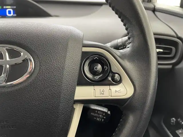 トヨタ プリウス Sセーフティプラス 滋賀県 2018(平30)年 4.6万km スティールブロンドM 純正ナビ/(CD/DVD/Bluetooth/ワンセグ)/バックカメラ/LEDヘッドライト/オートライト/オートハイビーム/クルーズコントロール/ビルトインETC/スマートキー/革巻きステアリング/社外エアロ