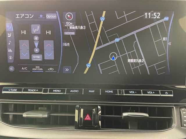 トヨタ クラウン ハイブリッド RS アドバンス Four 道央・札幌 2022(令4)年 4.3万km プレシャスブラックパール ・４ＷＤ　/ハイブリッド/寒冷地仕様/・トヨタセーフティセンス/・プリクラッシュセーフティ/・レーダークルーズコントロール/・純正12.3インチディスプレイ　ナビ/・フルセグTV/BT/AM/FM/SD）　/・純正エンジンスターター/・バックカメラ　　/・レザーシート/メモリーシート/・シートヒーター　/ベンチレーション/・ステアリングヒーター　/・ワイパーデアイサー　/・パドルシフト　/・コーナーセンサー/・オートブレーキホールド/・LEDライト/オートハイビーム/・社外ドライブレコーダー前後