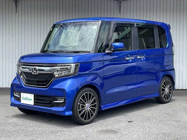 ホンダ Ｎ ＢＯＸ カスタム G L ターボ ホンダセンシング 長野県 2018(平30)年 6.4万km ブリリアントスポーティブルーメタリック2トーン ターボ/純正８インチナビフルセグTV/バックカメラ/ETC/社外１６インチアルミ/純正アルミ夏タイヤ積込/両側パワースライドドア/ドラレコ付きデジタルインナーミラー/社外マフラー/ハーフレザーシート/スペアキー