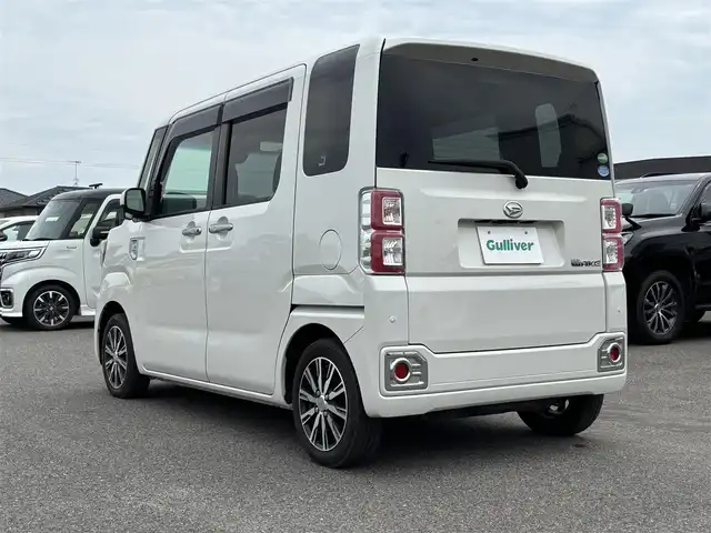 ダイハツ ウェイク G ターボ SA Ⅱ 大分県 2017(平29)年 9.8万km パールホワイトⅢ ・社外ナビ(CD.DVD.BT.SD.USB)/・バックカメラ/・フルセグテレビ/・両側パワースライドドア/・スマートアシスト/・リアセンサー/・スマートキー/・プッシュスタート/・ステアリングリモコン/・オートライト/・純正アルミホイール