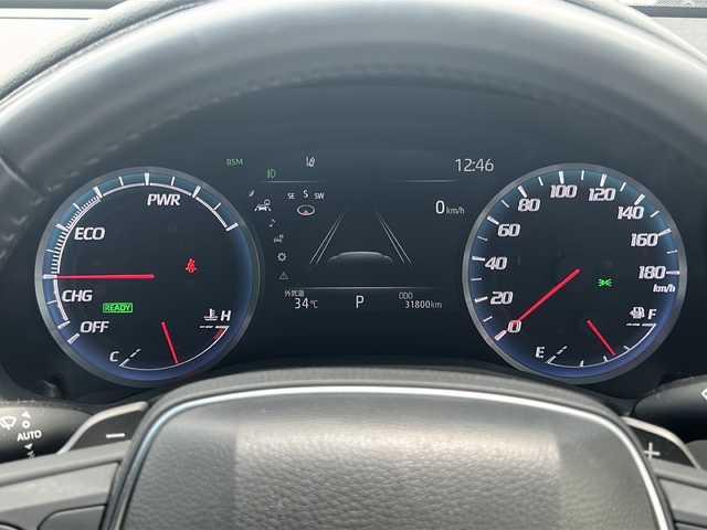 トヨタ クラウン ハイブリッド RS アドバンス 岐阜県 2018(平30)年 3.2万km ホワイトパールクリスタルシャイン ワンオーナー/純正ナビ/TVフルセグ/Bluetooth/AM/FM/USB/Miracast/アダプティブクルーズコントロール/車線維持支援/プリクラッシュセーフティー/ブラインドスポットモニター/クリアランスソナー/リアクロストラフィックアラート/パーキングサポート/先行車発進告知/ロードサインアシスト/ヘッドアップディスプレイ/横滑り防止機能/革巻きステアリング/シートメモリー/ビルトインETC/パワーシート/シートヒーター/シートクーラー/バックイージクローザー/シート調整機能/ステアリングヒーター/パドルシフト/オートマチックハイビーム/電動格納ミラー/革シート/プッシュスタート
