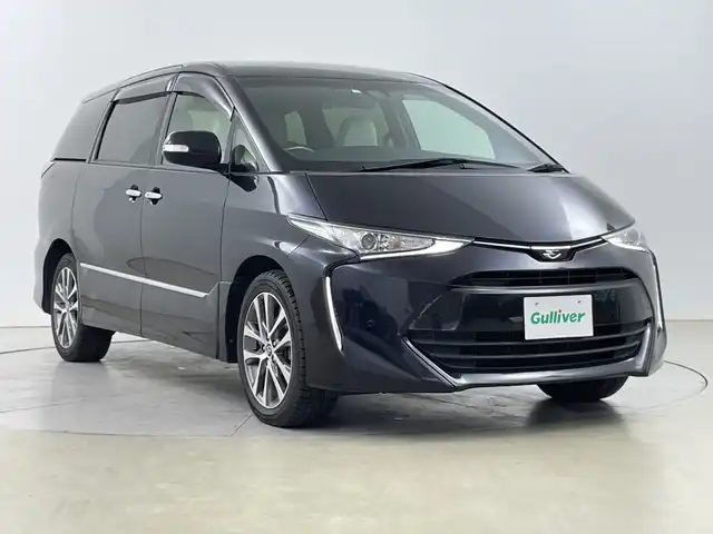 トヨタ エスティマ アエラス スマート 道央・札幌 2016(平28)年 6.3万km スパークリングブラックパールクリスタルシャイン トヨタセーフティーセンス/・衝突軽減ブレーキ/・クリアランスソナー/・車線逸脱/・横滑り防止/・クルーズコントロール/・オートライト/・オートマチックハイビーム/純正9インチナビ/・AM/FM/SD/MSV/・フルセグTV/ CD/DVD/・Bluetooth/LEDヘッドライト/両側電動スライドドア/パワーバックドア/４WD/純正ビルトインETC/前席シートヒーター/純正フロアマット/純正ドアバイザー/純正18インチアルミホイール/プッシュスタート/スマートキー