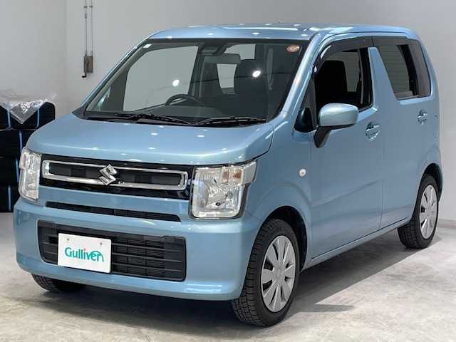 スズキ ワゴンＲ FA 宮城県 2021(令3)年 4.3万km ブルーイッシュブラックパール3 4WD/デュアルセンサーブレーキサポート/後退時ブレーキサポート/誤発進抑制機能/後方誤発進抑制機能/車線逸脱警報/カーオーディオ/・CD・AUX/アイドリングストップ/後方コーナーセンサー/ビルトインETC/ベンチシート/・シートヒーター（運転席）/オートライト/・オートハイビーム/純正フロアマット/ドアバイザー