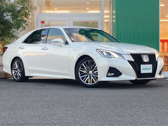 トヨタ クラウン ハイブリッド アスリートS J－フロンティア 岡山県 2017(平29)年 4.2万km ホワイトパールクリスタルシャイン 純正ナビ/フルセグTV、CD、DVD、Blu-ray、Bluetooth/AM、FM/全方位カメラ/純正ドライブレコーダー/ステアリングヒーター/前席シートヒーター/前席パワーシート/ビルトインETC/TVキャンセラー/ハーフレザーシート/リアロールサンシェード/トヨタセーフティセンス/・レーダークルーズコントロール/・レーンディパーチャーアラート/・プリクラッシュセーフティ/・オートハイビーム