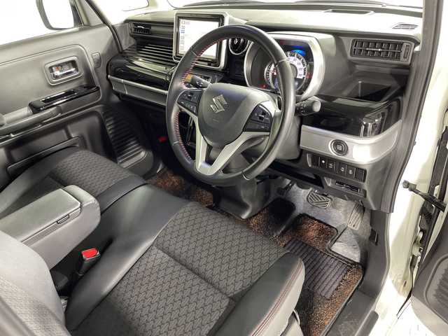 スズキ スペーシア カスタム HYBRID XS ターボ 神奈川県 2020(令2)年 5万km ピュアホワイトP 純正8型SDナビ/(CD　DVD　Bluetooth　AM　FM)/デュアルブレーキサポート/レーンキープアシスト/クルーズコントロール/全方位カメラ/ヘッドアップディスプレイ/リアパーキングセンサー/アイドリングストップ/社外前後ドライブレコーダー/純正ビルトインETC/運転席シートヒーター/パドルシフト/後席サーキュレーター/純正15インチAW