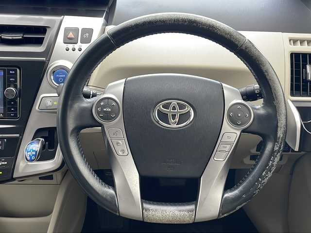 トヨタ プリウス α S ツーリングセレクション 沖縄県 2015(平27)年 10万km オレンジM 社外SDナビ（CN-RX01WD）/CD/DVD/SD/BT/フルセグ/バックカメラ　/ビルトインETC/前後ドライブレコーダー/横滑り防止装置/LEDヘッドライト/オートライト/純正17インチAW/純正フロアマット/ドアバイザー/プッシュスタート/スマートキ―
