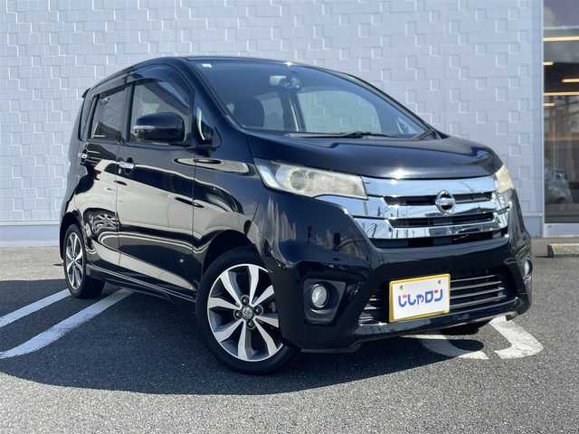 日産 デイズ ハイウェイスターG 熊本県 2013(平25)年 6.1万km ブラック (株)IDOMが運営する【じしゃロン熊本店】の自社ローン専用車両になります。こちらは現金またはオートローンご利用時の価格です。自社ローンご希望の方は別途その旨お申付け下さい　/社外ナビ（VIE-X007W-B）/全方位カメラ/フルセグテレビ/Bluetooth接続/ETC/後席用モニター（RKG-M900C）/HIDヘッドライト/オートライト/スマートキー/純正アルミホイール