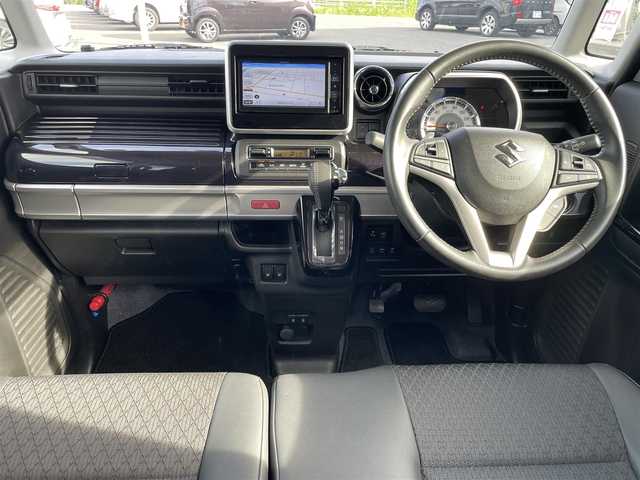 スズキ スペーシア カスタム HYBRID XS ターボ 青森県 2022(令4)年 1.8万km インディゴブルーメタリック ４WD/社外ナビ/フルセグTV/CD/DVD/BT/ETC/ドライブレコーダー/両側パワースライドドア/前席シートヒーター/パドルシフト/ヘッドアップディスプレイ/15インチ純正AW/衝突被害軽減システム/レーンキープアシスト/LEDオートライト