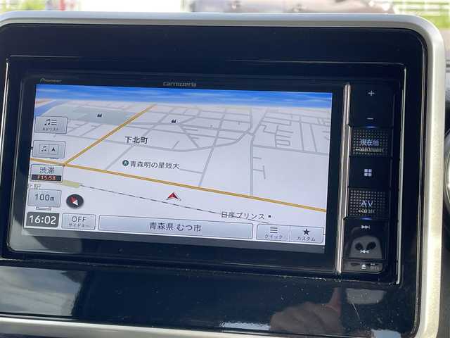スズキ スペーシア カスタム HYBRID XS ターボ 青森県 2022(令4)年 1.8万km インディゴブルーメタリック ４WD/社外ナビ/フルセグTV/CD/DVD/BT/ETC/ドライブレコーダー/両側パワースライドドア/前席シートヒーター/パドルシフト/ヘッドアップディスプレイ/15インチ純正AW/衝突被害軽減システム/レーンキープアシスト/LEDオートライト