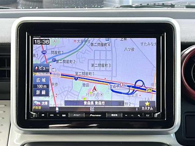 スズキ スペーシア HYBRID X 青森県 2019(平31)年 2.1万km ブルーイッシュブラックパール3 ・4WD/・純正ナビ/・バックカメラ/・Bluetooth/・フルセグTV/・衝突軽減ブレーキ/・レーンキープアシスト/・両側パワースライドドア/・前後コーナーセンサー/・ドライブレコーダー/・ETC/・プッシュスタート/・スマートキー/・シートヒーター/・純正14AW/・スペアキー