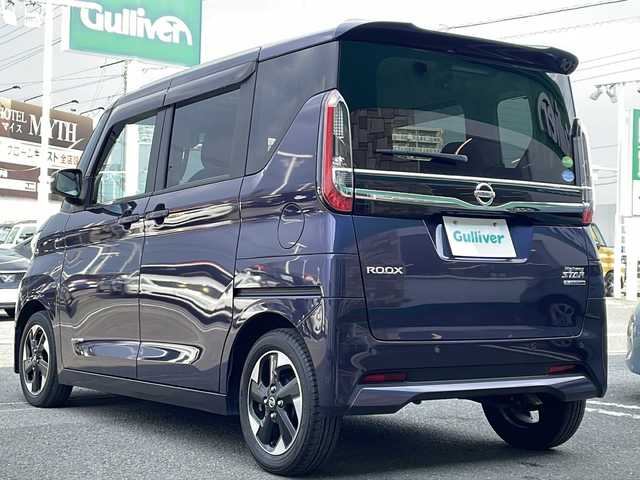 日産 ルークス ハイウェイスター X 徳島県 2021(令3)年 3.8万km アメジストパープル 純正9型ナビ　MM320D-L/（ラジオ/フルセグ/DISC/AUX/BT）/全方位カメラ/ビルトインETC/後方コーナーセンサー/アイドリングストップ/LEDヘッドライト/両側電動スライドドア/純正14AW/ドアバイザー/フォグライト/スマートキー/スペアアキー/道路標識表示/速度標識表示