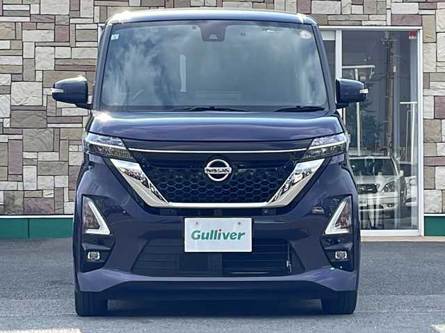 日産 ルークス ハイウェイスター X 徳島県 2021(令3)年 3.8万km アメジストパープル 純正9型ナビ　MM320D-L/（ラジオ/フルセグ/DISC/AUX/BT）/全方位カメラ/ビルトインETC/後方コーナーセンサー/アイドリングストップ/LEDヘッドライト/両側電動スライドドア/純正14AW/ドアバイザー/フォグライト/スマートキー/スペアアキー/道路標識表示/速度標識表示