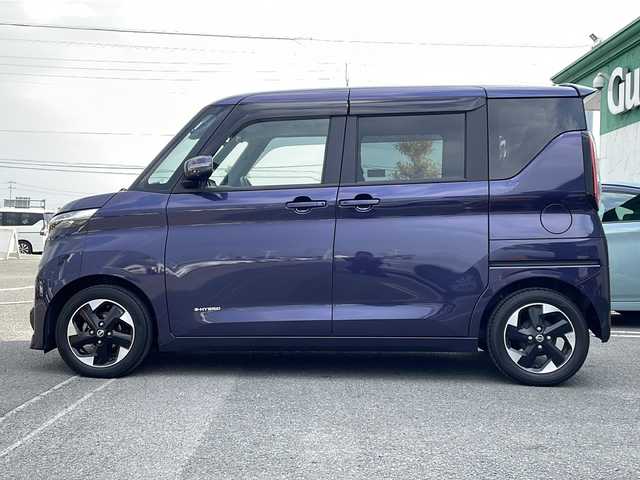 日産 ルークス ハイウェイスター X 徳島県 2021(令3)年 3.8万km アメジストパープル 純正9型ナビ　MM320D-L/（ラジオ/フルセグ/DISC/AUX/BT）/全方位カメラ/ビルトインETC/後方コーナーセンサー/アイドリングストップ/LEDヘッドライト/両側電動スライドドア/純正14AW/ドアバイザー/フォグライト/スマートキー/スペアアキー/道路標識表示/速度標識表示